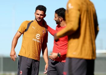 Ruben Amorim and Gonçalo Ramos of AC Milan أموريم راموس ميلان