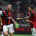 Adrien Rabiot and Christian Pulisic celebrate during AC Milan - Atalanta match