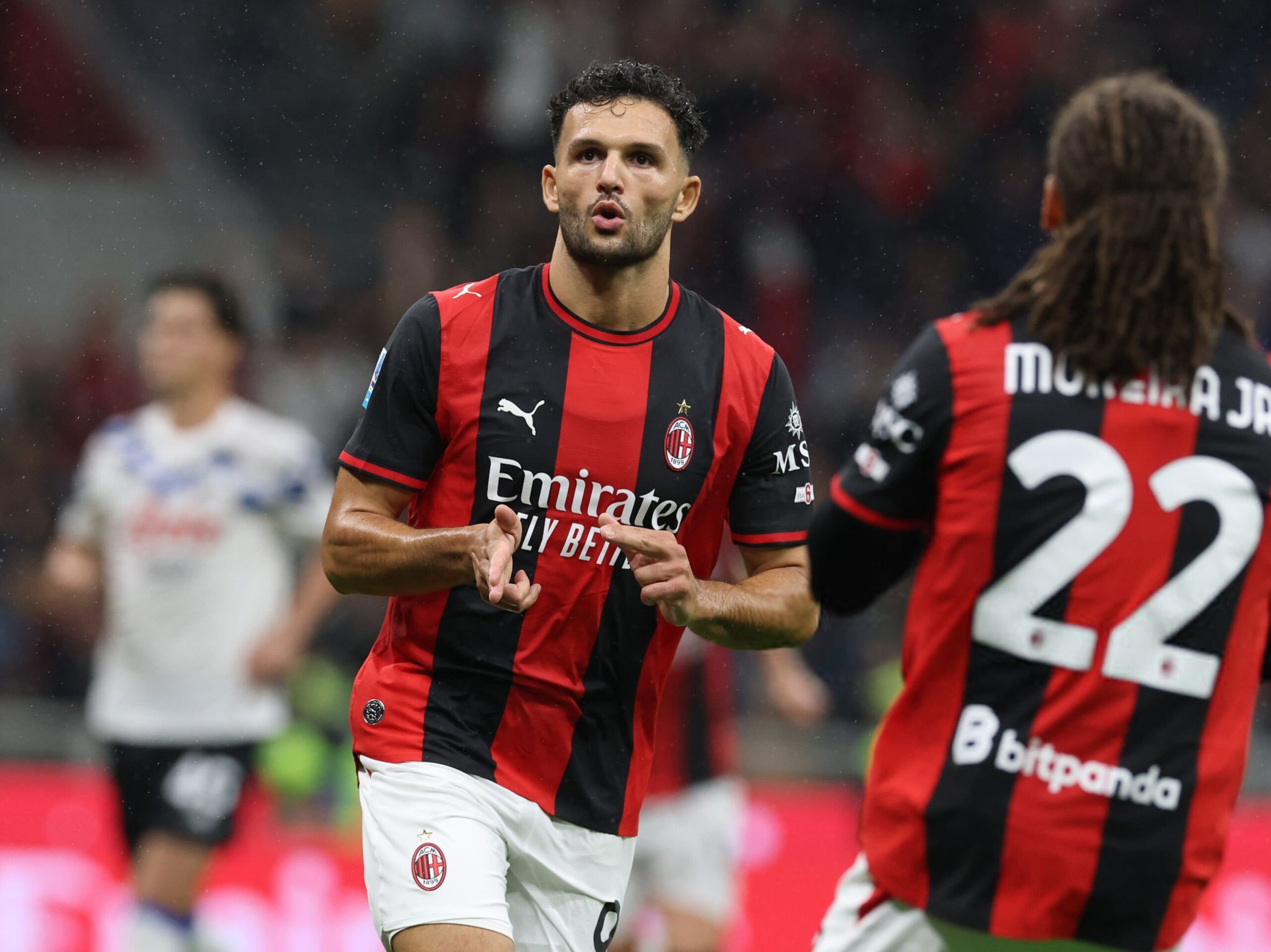 Gonçalo Ramos celebrates during AC Milan vs Atalana match