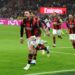 Mario Gila and teammates celebrate. AC Milan vs Atalanta