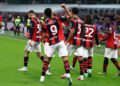 Gonçalo Ramos and his AC Milan teammates during a match against Atalanta