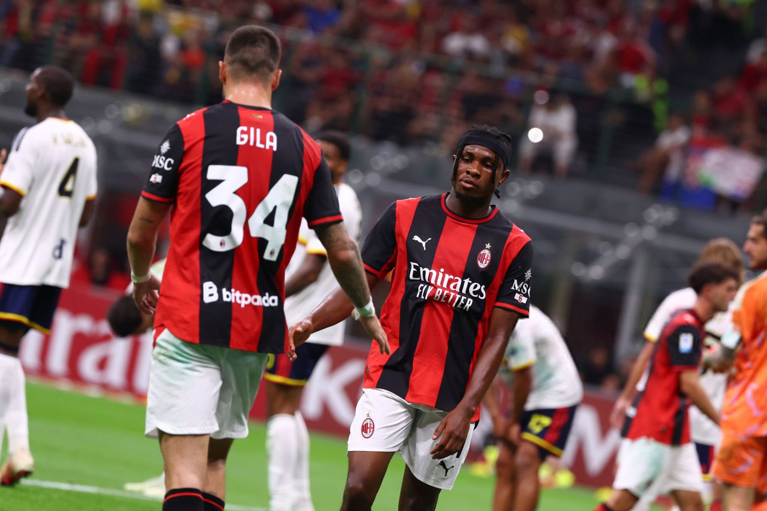 Samuel Chukwueze and Mario Gila of AC Milan ميلان تشوكويزي غيلا