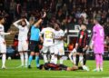 AC Milan's Mike Maignan receives a red card vs Bournemouth