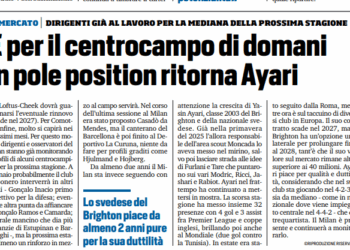 Tuttosport: Yasin Ayari back in pole position for Milan’s midfield plans