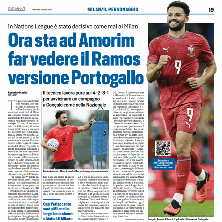Tuttosport: Now it’s up to Amorim to unleash the Portugal version of Ramos