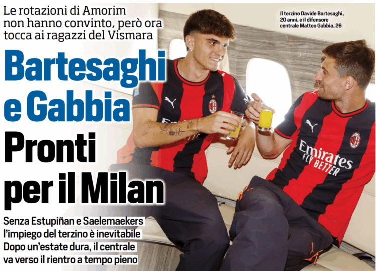 Tuttosport: Milan duo Gabbia and Bartesaghi ready for their chance as Amorim set to rotate the squad