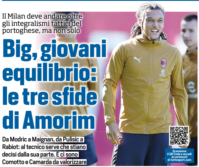 Tuttosport: Stars, youth, and balance: Amorim’s three big challenges at AC Milan