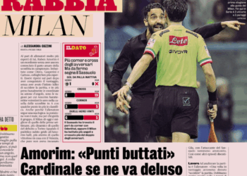 Gazzetta: AC Milan anger; Amorim: “Points thrown away” – Cardinale leaves disappointed