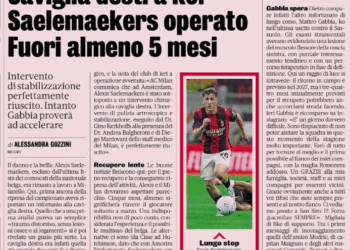 Gazzetta: Saelemaekers out for five months, Gabbia hopeful of early return