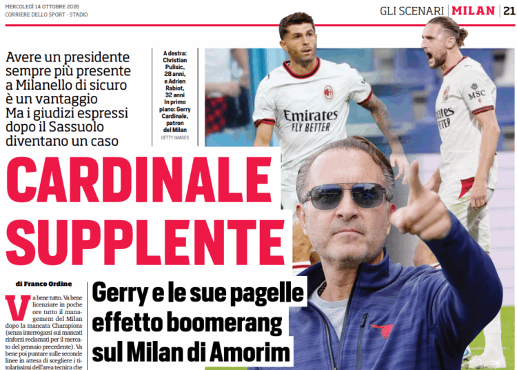 CorSport: Cardinale’s Milan team ratings: a boomerang effect on Amorim’s Milan