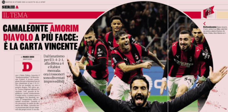 Gazzetta: “Chameleon” Amorim – AC Milan’s Many faces could be his winning formula