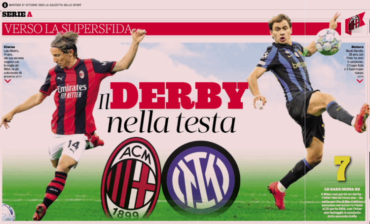 Gazzetta: Derby on their minds – Milan and Inter rotate ahead of their clash