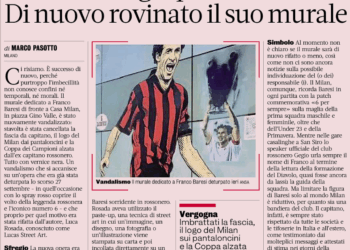 Gazzetta: Another act of desecration against Baresi as his mural is damaged once more