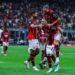 Diego Moreira, Loftus-Cheek, and Adrien Rabiot of AC Milan