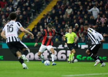 Christian Pulisic of AC Milan during a match against Udinese
